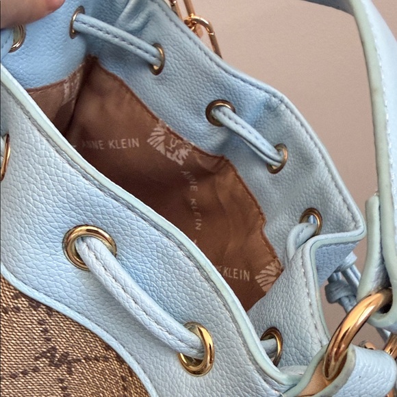 Anne Klein Light Blue and Tan Mini Bag - Picture 10 of 13